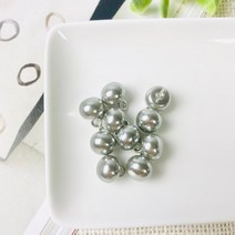 핀쿠션 NEW) 10mm 컬러 반원 진주단추 (10개), 실버