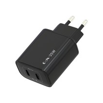 태블릿 소체적 질화갈륨 이중 고속 충전 유럽 규격 35w 이중 c 충전기 적용, black