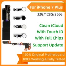 100% 원래 아이폰 7 플러스 마더 보드/아니 터치 id에 대 한 잠금 해제 Iphone7 플러스 메인 보드 플레이트, 01 32G Black Touch ID
