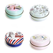 미니 원형틴케이스 작은 소품보관, 그린플라워