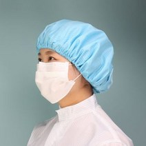 위생모자 방진 제전모자 클린룸 크린룸 빵모자형, 화이트, 1개