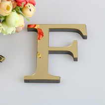 DIY 3D 거울 아크릴 골드 벽 스티커 자체 접착 데칼 홈 파티 장식 예술 영문 26 개 1, 06 F