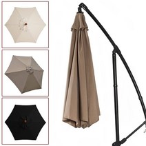 TPU창 패널 200/270/300cm 스탠드없이 안티 자외선 방수 파티오 우산 커버 190T 폴리 에스터 가든 파라솔 교체 천, [03] 3m 8shares, [04] 라이트 옐로우