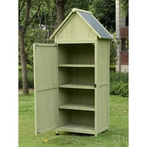 야외농기구보관함 야외 수납장 창고 테라스 옥외 창고, 길이0.55m 높이1.2m 그린(슬로프)