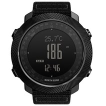스마트 산악 GPS 등산 위치 추적기 방수 지피에스 등반 고도계 네비게이션 나침반 시계, 블랙, 1개
