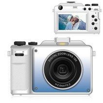 폴라로이드인화 CDX9 디지털 카메라 학생 캠코더 HD 4k 촬영 마이크로 싱글 DSLR 레트로 48 메가 픽셀 초급 사진용, WHITE, No Card