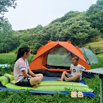 야외 캠핑 텐트 2-3-4인 전자동 텐트 속개 자외선 차단 캠핑 텐트, 색깔12, 더블