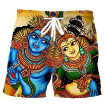 붓다팬츠 HX 인디언 신 반바지 3D 프린트 불교 패턴 남성 여름 캐주얼 포켓 스포츠 바지 직송
