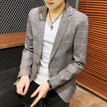 남자정장자켓 캐주얼 남자복 체크무늬 수트