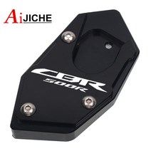 cbr 500r 혼다 용 500R 500R 500 R 2017 2018 2019 2020 오토바이 킥 스탠드 풋 사이드 스탠드 확장 패드 서포트 플레이트 확대842254, CHINA_Black
