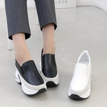 천연가죽 에어쿠션 밴딩 발편한 키높이 6cm 중년여성 스니커즈 단화 운동화 페르지노 454