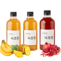 [오늘발송] 석류 바나나 파인애플 오미자 천연발효 식초 500ml 핸드메이드 자연 식초 원액 비니거 먹는법 효능 만들기 수제과일식초 모음, 바나나 천연식초 500ml
