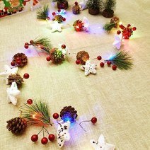 별등 led등 꼬치등 크리스마스 날 배치등 침실 쇼핑몰 인테리어 소품 ins 무드등, 배터리소나무바늘소나무콘업그레이드2M10램프, 배터리 유형