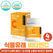 첨가물없는 항산화 비타민씨 남자 건강식품 아버지 고농축 비타민C 플러스 미네랄 보조제 여성용 엄마 식물 유래 비타민 시 건조효모 복합 영양제 어머니 20대 30대 40대 50대, 인디안구스베리 비타민C x4통