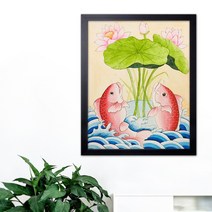 나봄갤러리 약리도 (40X31) 잉어그림 액자, 1.심플 블랙 액자