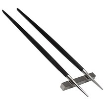 큐티폴 고아 젓가락 + 받침 세트, 블랙, 1세트