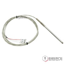TC-R 타입 PT100오옴 보호관 6.4파이 100mm 리드선 2m 온도 센서 리드형 프로브 와이어 RTD 측온저항체
