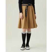 23SS [BRITISH CLASSIC]카멜 중기장 A라인 플레어 스커트 HWSK3B352CM