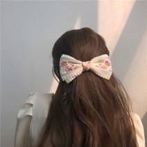 자수 꽃 활 머리핀 여성 헤어 액세서리