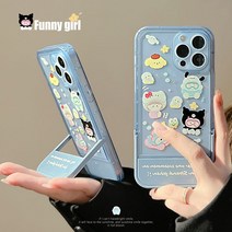 iPhone13promax12 휴대 전화 케이스에 적합한 귀여운 만화 브래킷 11 Sanrio xs soft anti-fall xr, 단일사이즈, 아이폰 11 프로 맥스