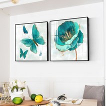 행운 나비 플라워 세트 전체 큐빅 인테리어 그림 대형 보석 십자수 재료, 120x60cm 세트 전체크기