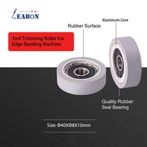 밴드쇼 자동 엣지 밴딩 머신용 베어링이 있는 엔드 커팅 트래킹 롤러 Homag SCM Nanxing 4 피스, 03 40x8x10mm