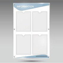 서아기획 아크릴 4구 포켓(2 x 2배열) 게시판, 시안 14번