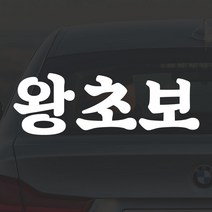 어른킹 빅사이즈 왕초보 D타입 포인트 컬러 데칼 스티커 자동차 드레스업 익스테리어 방수 시트지, D타입- 경차/RV(75x27cm) -블랙
