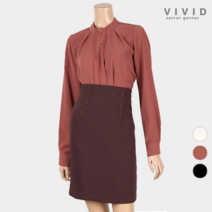 비비드시크릿가너 비즈장식 스탠카라 블라우스 VS044003
