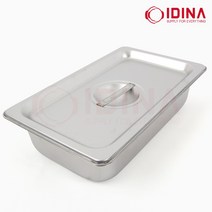 스텐 스텐레스 국산 사각 업소용 타공 밧드 바트 트레이 뚜껑 사각통 소스통 스텐통 보관 용기 그릇, 1/3-타공 15cm(6인치)