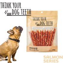 THINK TOUR DOG 소고기 연어 오리 치킨 딩고 우유껌, 1개, 연어 딩고 우유껌 스틱 20p