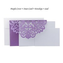 생일축하카드 팝업카드 메세지 세트 레이저 컷 결혼식 초대 카드 인사말 카, 15 One Set Purple