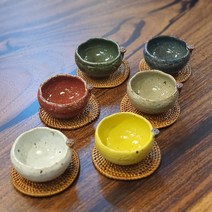 연잎형 국화차잔 복분자잔 다기잔 도자기잔, 초록