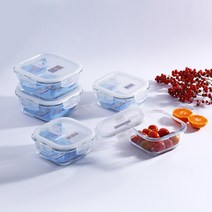 보니토 오븐글라스 밀폐용기 정사각 520ml+800ml 5조세트, 단품