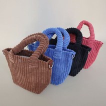 코듀로이 골덴 미니 스퀘어 투웨이 토트백 숄더백 여자 겨울 가방 4color
