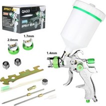 페인트 스프레이건 HVLP 꽃 가지 총 600ml 컵 1.4Mm 2.0Mm 중력 에어 브러시 노즐 바늘 회화 자동차 가구, 04 1.4 1.7 2.0 Gun Kit, 04 1.4 1.7 2.0 Gun Kit