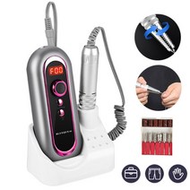 FUNU 네일 연마기 및 네일 드릴기 충전형 30000회전속도, 회색, 회색