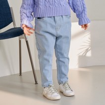 모모쿠 아동용 낙낙한 세미배기 청바지