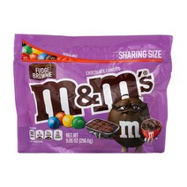 M&M 엠엔엠 퍼지 브라우니 초콜렛 초콜릿 캔디 쉐어링 사이즈 지퍼백 간식 256.6 g, 1개, 256.6g