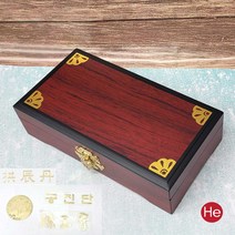 적색 문양 공진단상자 10환 고급나무 원목 한약 환약 경옥고싸바리 청병 케이스 박스 상자 상호인쇄가능, 적색문양공진단상자10환(전통문양스티커 포함), 1개