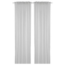 이케아 뷔모트 커튼한쌍 화이트 라이트그레이 스트라이프 120x250cm 폴리에스테르68% 면32%