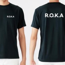 R.O.K.A 커스텀 화이트 라운드 쿨 반팔티셔츠 길단 유니폼 제작