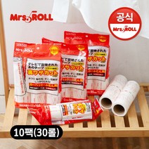 [미세스롤] 테이프크리너 이지컷팅 리필10팩(30개입), 10개
