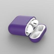 Apple Airpods 용 소프트 실리콘 케이스 1 2 Apple Air Pods 충전 상자 가방 용 보호 무선 이어폰 커버 34, 어두운 보라색
