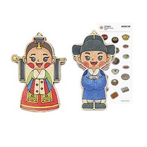 레디코 다문화 체험 세트 팬시 우드 재료 세계 여러 나라 전통 의상 학습 수업 교구 초등 교육 diy 만들기 키트, 미국(사은품증정)