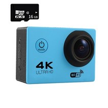 브이로그 카메라 자전거 액션캠 야외 포켓 미니 울트라 hd 4k 30m 수중 방수 화면, 파란색 전용 카메라