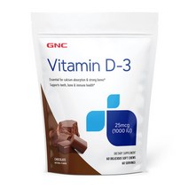 GNC 지엔씨 비타민 D-3 1000 IU 초콜릿 60 소프트츄
