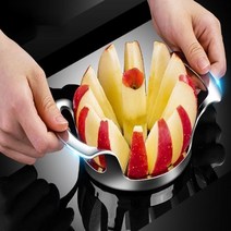 사과 썰기 슬라이서 304 스테인리스 강 자르다, A 흰색 즐기기 사과 컷12 칩 포크4