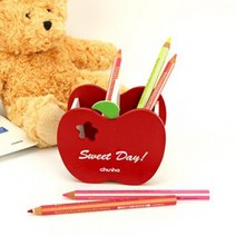 사과모양 펜꽂이 필통 다용도 보관 10개세트
