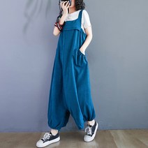 LXJ 빅사이즈 한국판 뚱뚱한 MM 슬랙스 슬랙스 랜턴 스커트 코듀로이 멜빵바지